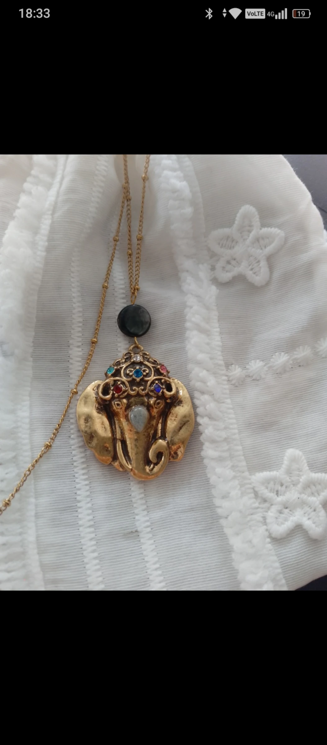 Collier éléphant pierre de labradorite 